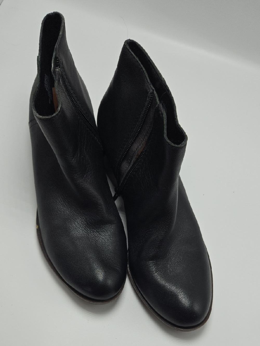 Lucky Brand Black Leather Ankle Booties with Side Zip